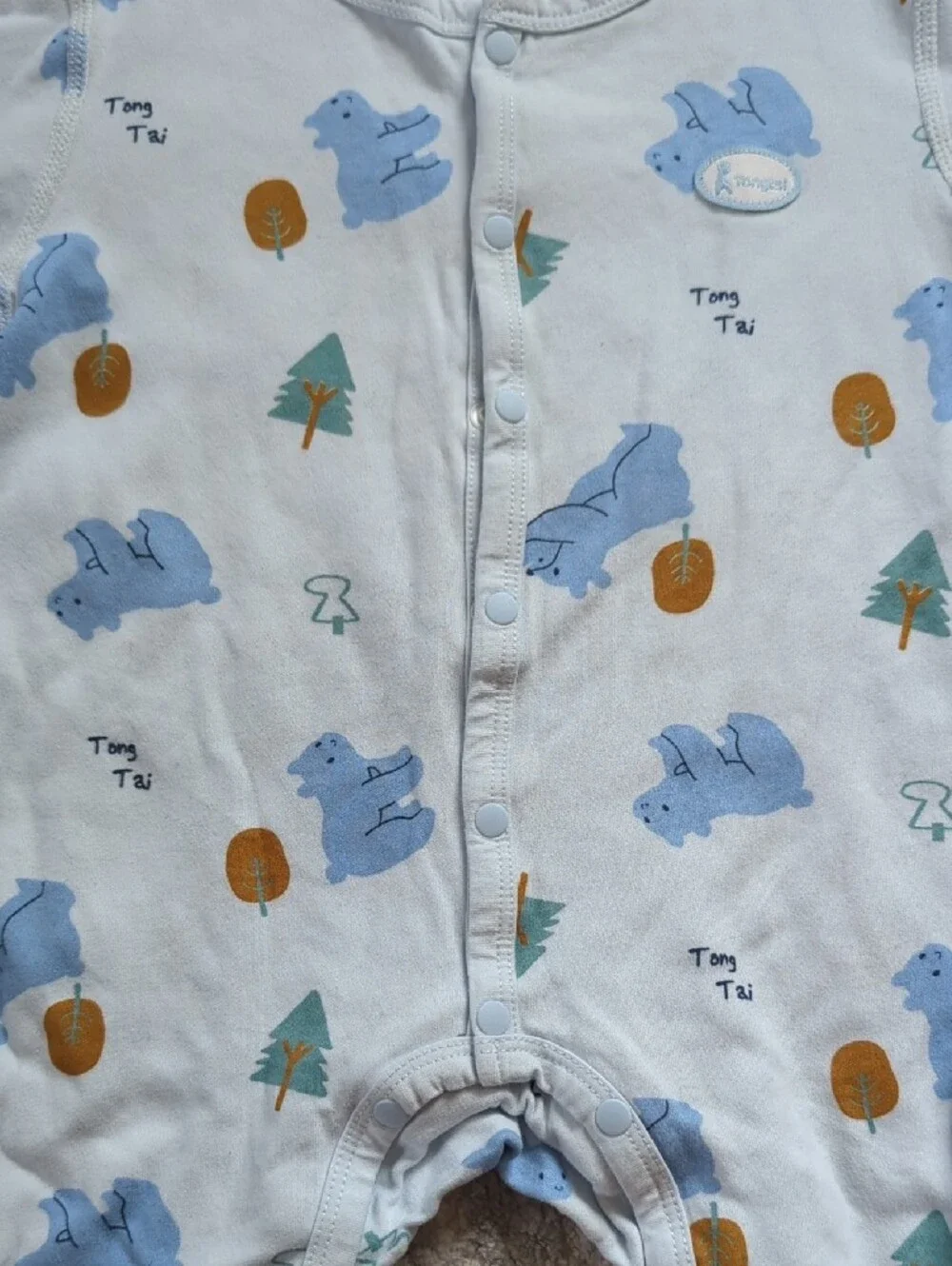Tong Tai Blue Bear-Print Baby One-Piece Size 12 Months